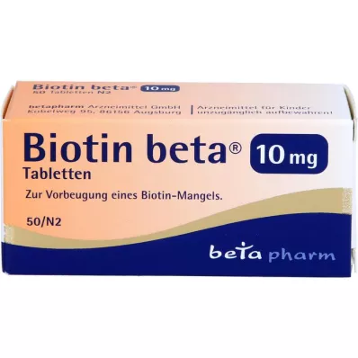 BIOTIN BETA 10 mg tabletter, 50 stk