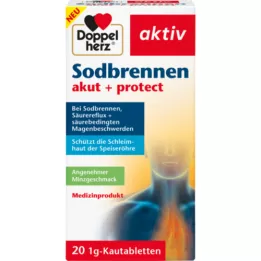 DOPPELHERZ Halsbrand akut+protect tyggetabletter, 20 stk