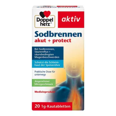 Doppelherz halsbrand akut + protect tyggetabletter, 20 stk