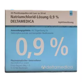 Natriumchloridopløsning 0,9% Deltamedica Luer Pl., 20X20 ml