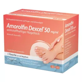 AMOROLFIN Dexcel 50 mg/ml neglelak indeholdende aktiv ingrediens, 2,5 ml