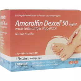 AMOROLFIN Dexcel 50 mg/ml neglelak indeholdende aktiv ingrediens, 3 ml