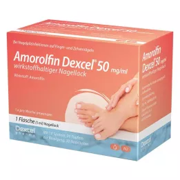 AMOROLFIN Dexcel 50 mg/ml neglelak indeholdende aktiv ingrediens, 5 ml
