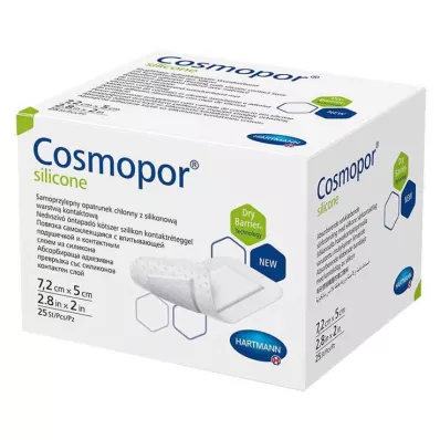 COSMOPOR silikone sårbandage 5x7,2 cm, 25 stk