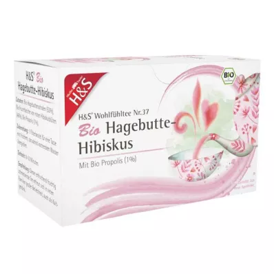 H&amp;S Økologisk hyben hibiscus filterpose, 20X3,0 g