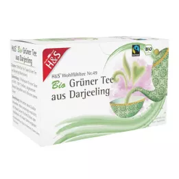 H&amp;S Økologisk grøn te fra Darjeeling filterpose, 20X2 g