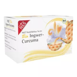 H&amp;S Økologiske ingefær-curcuma-filterposer, 20X1,25 g