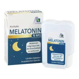 MELATONIN 1 mg minitabletter i dispenser, 120 stk