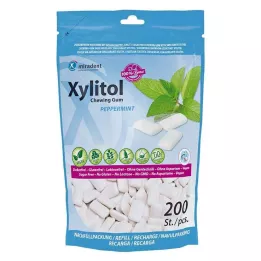 MIRADENT Xylitol tyggegummi mint refill, 200 kapsler