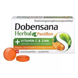 DOBENSANA Vit.C med urtehonningsmag &amp; Zinkpastil, 16 stk