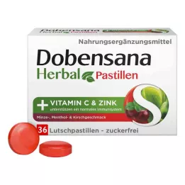 DOBENSANA Herbal Cherry Flavour Vit.C &amp; Zinc Pastil, 36 stk