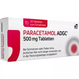PARACETAMOL ADGC 500 mg tabletter, 20 stk