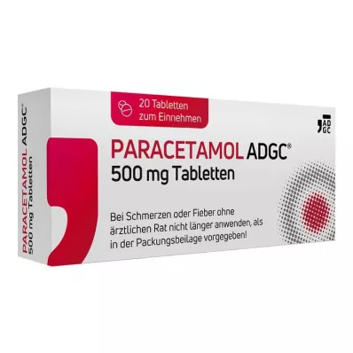 PARACETAMOL ADGC® 500 mg tabletter, 20 stk