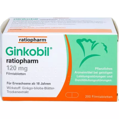 GINKOBIL-ratiopharm 120 mg filmovertrukne tabletter, 200 stk