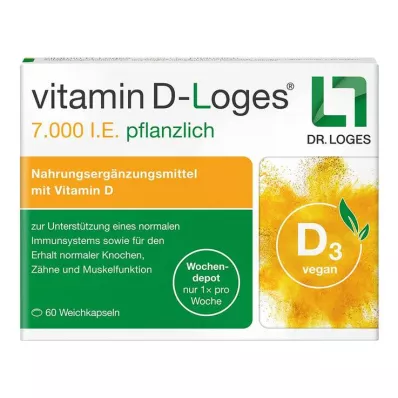 Vitamin D-Loges 7.000 IE plantebaseret ugentlig depot, 60 stk Vitamin D-Loges 7.000 IE plantebaseret ugentlig depot, 60 stk
