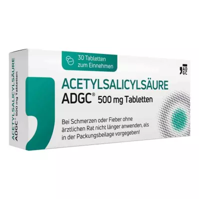 ACETYLSALICYLSÄURE ADGC 500 mg tabletter, 30 stk