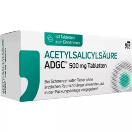 ACETYLSALICYLSÄURE ADGC 500 mg tabletter, 50 stk