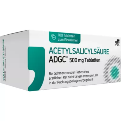 ACETYLSALICYLSÄURE ADGC 500 mg tabletter, 100 stk