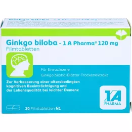 GINKGO BILOBA-1A Pharma 120 mg filmovertrukne tabletter, 30 stk