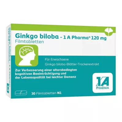 Ginkgo biloba - 1 A Pharma® 120 mg filmovertrukne tabletter, 30 stk