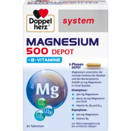 DOPPELHERZ Magnesium 500 Depot systemtabletter, 60 kapsler