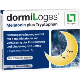 DORMILOGES Melatonin plus tryptofan filmovertrukne tabletter, 30 stk