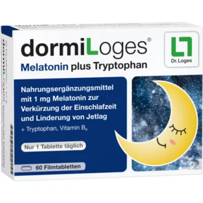 DORMILOGES Melatonin plus tryptofan filmovertrukne tabletter, 60 stk