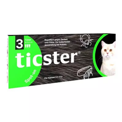 Ticster Plus Spot-on opløsning til katte op til 4 kg (3x0,4 ml) Ticster Plus Spot-on opløsning til katte op til 4 kg (3x0,4 ml)