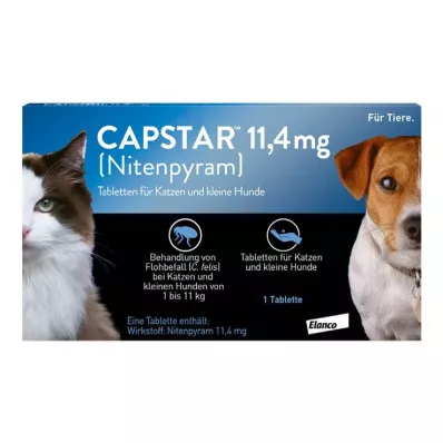 CAPSTAR 11,4 mg tabletter til katte/små hunde, 1 stk