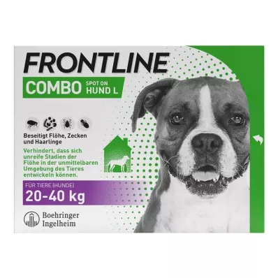FRONTLINE COMBO mod flåter, lopper på hunde L (20-40 kg), 3 stk