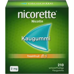 NICORETTE 2 mg de gumă de mestecat cu fructe proaspete, 210 bucăți