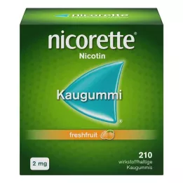 NICORETTE 2 mg de gumă de mestecat cu fructe proaspete, 210 bucăți