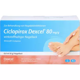 CICLOPIROX Dexcel 80 mg/g neglelak indeholdende aktiv ingrediens, 6,6 ml
