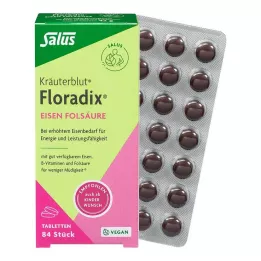 FLORADIX Jern-folsyre-tabletter, 84 kapsler