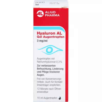 HYALURON AL Gel øjendråber 3 mg/ml, 1X10 ml