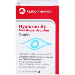 HYALURON AL Gel øjendråber 3 mg/ml, 2X10 ml