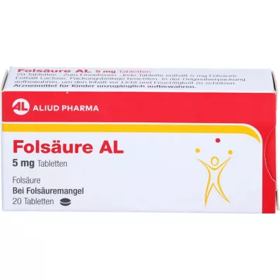 FOLSÄURE AL 5 mg tabletter, 20 stk