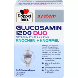 DOPPELHERZ Glucosamine 1200 Duo system kombinationspakke, 60 stk