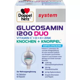 DOPPELHERZ Glucosamine 1200 Duo system kombinationspakke, 120 stk