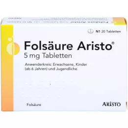 FOLSÄURE ARISTO 5 mg tabletter, 20 stk