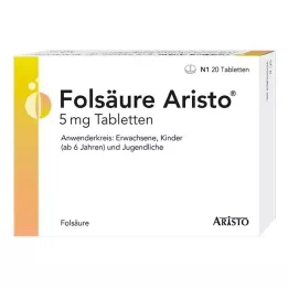 FOLSÄURE ARISTO 5 mg tabletter, 20 stk