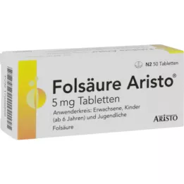 FOLSÄURE ARISTO 5 mg tabletter, 50 stk