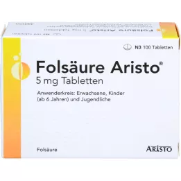 FOLSÄURE ARISTO 5 mg tabletter, 100 stk