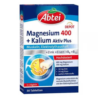Abbey Magnesium 400 + Kalium Tabletter, 30 stk