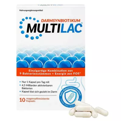 MULTILAC Intestinal synbiotic enteric-coated kapsler, 10 stk