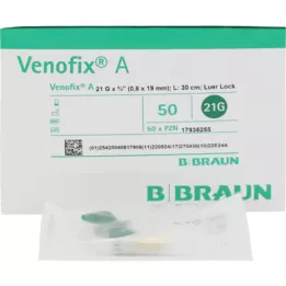 VENOFIX A Venepunkturhylster 21 G 0,8x19mm 30cm grøn, 1 stk