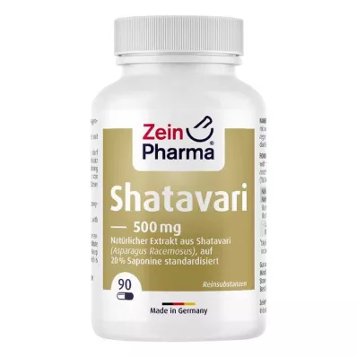 SHATAVARI Ekstrakt 20 % 500 mg kapsler, 90 stk
