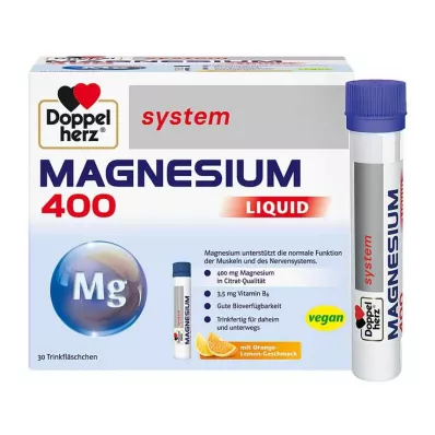 DOPPELHERZ Magnesium 400 flydende system drikkeamp. 30 stk
