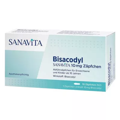 Bisacodyl Sanavita 10 mg stikpiller, 10 stk