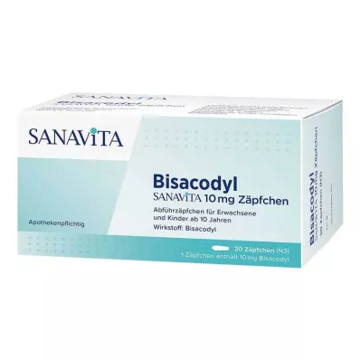 Bisacodyl Sanavita 10 mg stikpiller, 30 stk